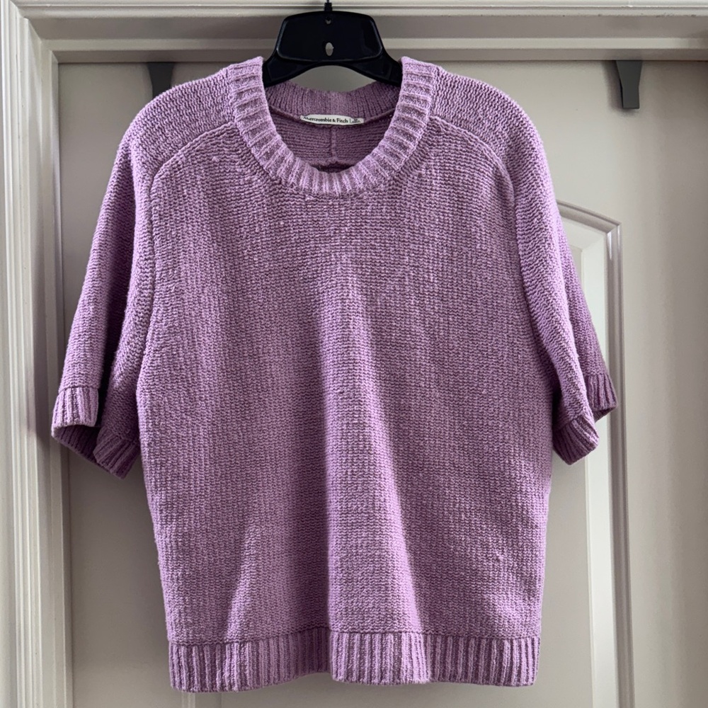 Abercrombie & Fitch Chunky Lilac Crew Neck Sweater